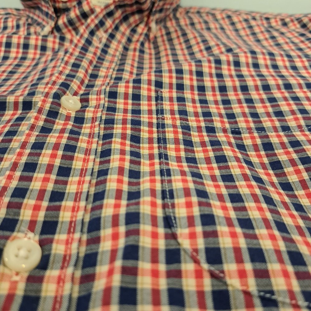 J. Crew men's medium slim stretch 98% organic cotton button down plaid shirt - Picture 6 of 14